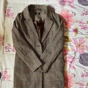 Brown plaid trenchcoat